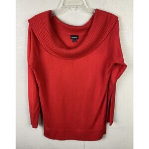 Torrid Women’s Red Knit Collared Wide Collar Classy Sweater Size 0 (12)